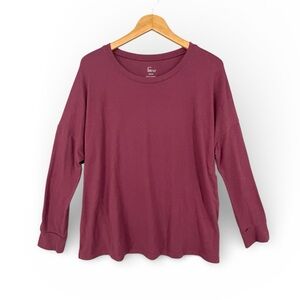 Felina Crew Neck Long Sleeve Top Size Small Soft Stretchy Basics Layering Tee